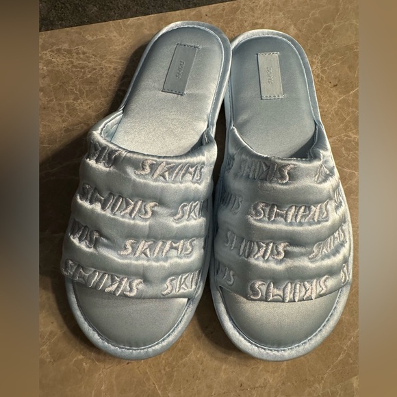 Skims Women's Blue Satin Slipper - Picture 2 of 7